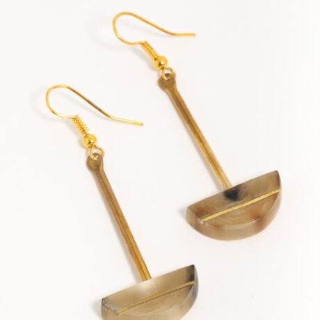 Half Moon Cream Loop Earrings